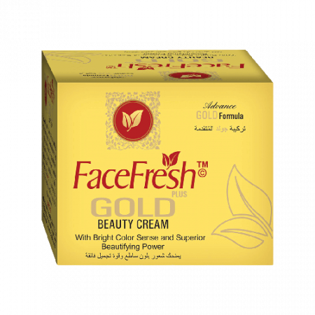 La crème visage gold plus face fresh contient des particules d'or qui aident à uniformiser le teint de votre peau et à réduire l'apparence des rides